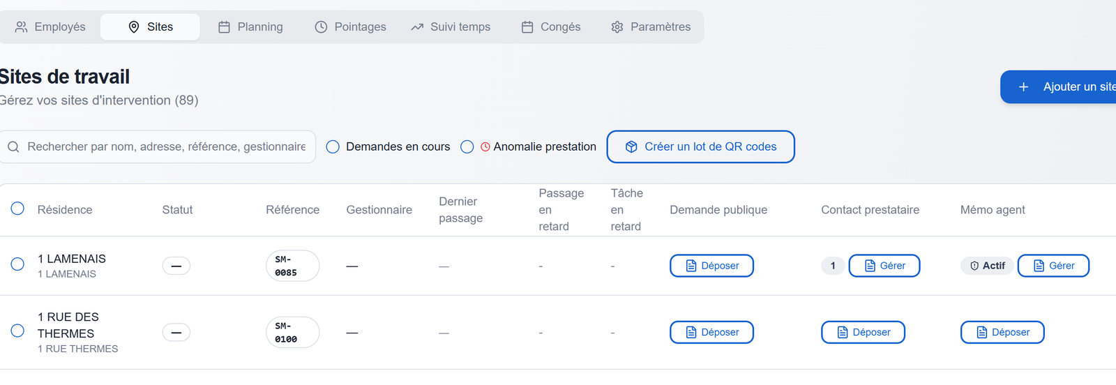 Dashboard VeriClean - Application contrôle du nettoyage et suivi RH